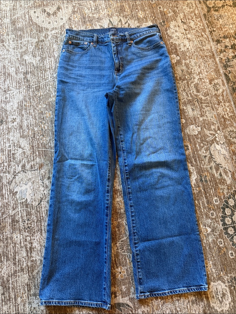 J. Crew Wide Leg Jeans in Medium Blue